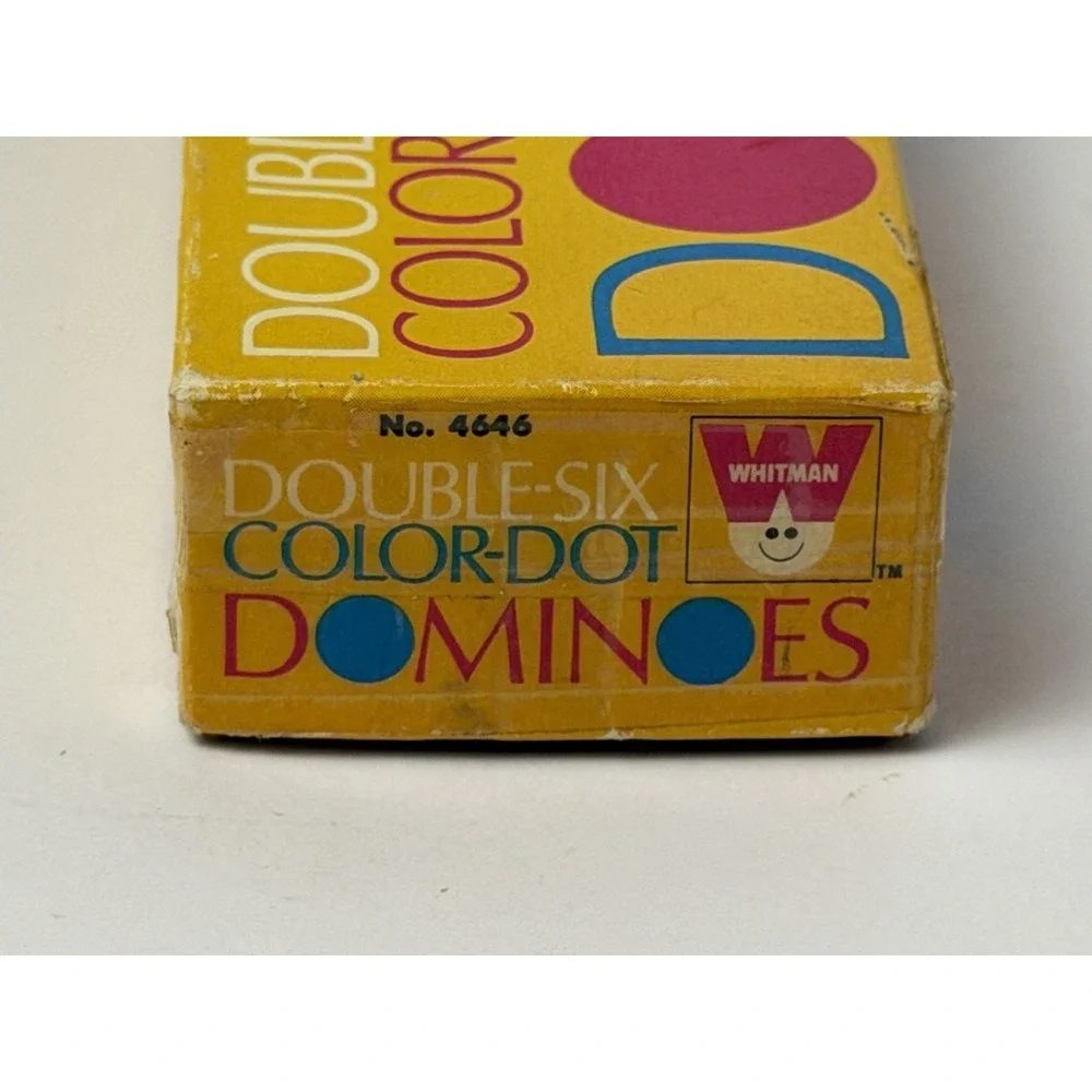 Whitman Double Six Color Dot Dominoes  1970's GC